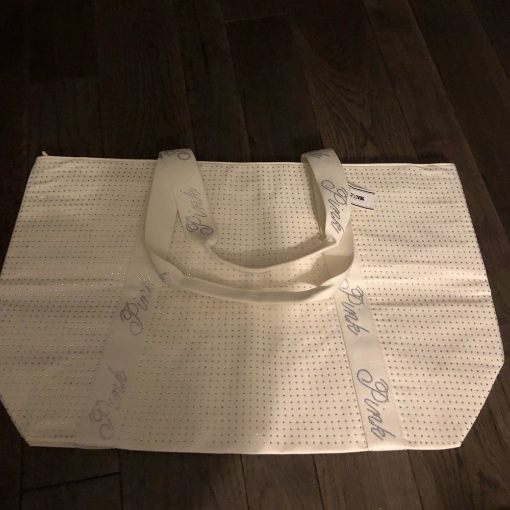 PINK Victoria's Secret White Perforated Tote
